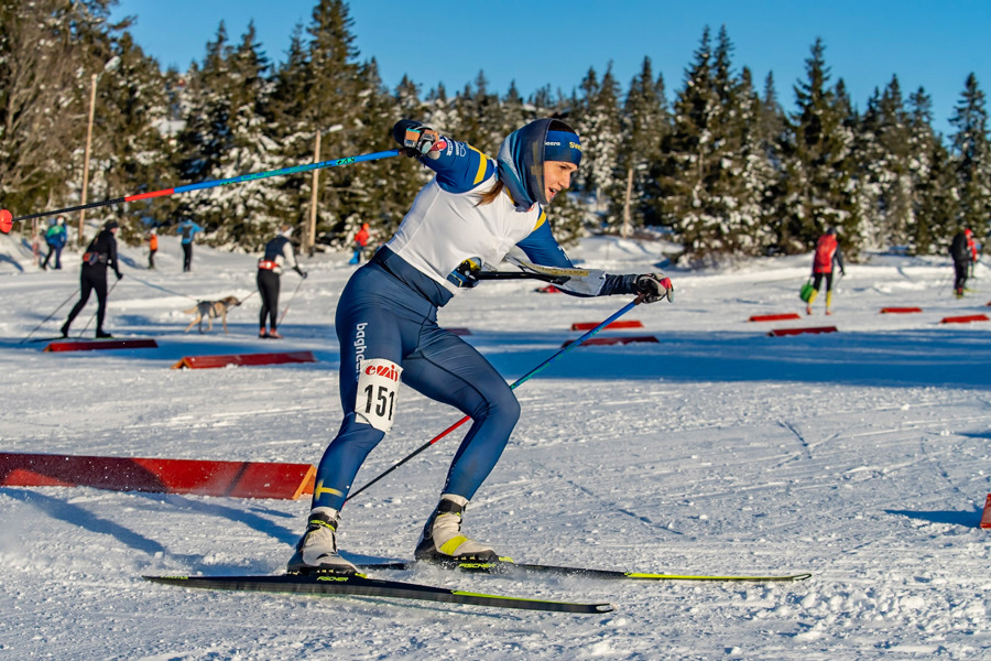 Magdalena Olsson blev trea på jaktstarten. Bilden från lördagens medeldistans. Bild: Terje W. Pettersen.