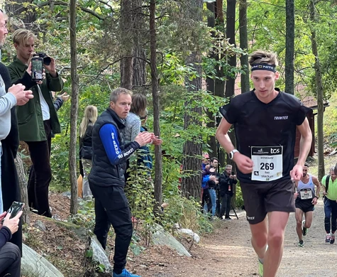 Emil Svensk sprang in på en fin fjärdeplats på Lidingöloppet men rådde inte på ”bästa orienterartiden”. Bilden från 2022.