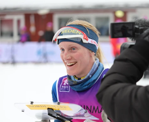 En leende Linda Lindkvist i samband med VM i Finland 2022.
