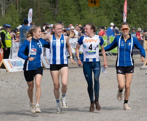 IFK Göteborg överlägsna på Venlakavlen 2025. Från vänster: Sara Hagström, Malin Agervig Kristiansson, Sanna Fasth och Simona Aebersold.