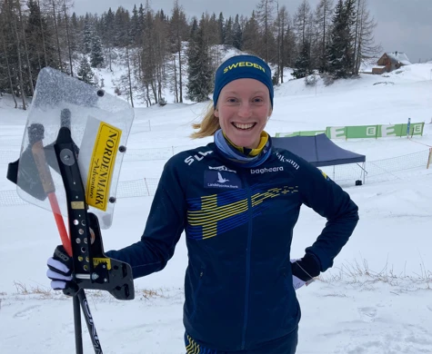 Linda Lindkvist med ett stort leende efter tre raka segrar på världscupen i Österrike.