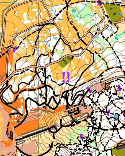 Karta över en av tävlingarna som hölls i Säter under MTBO-VM.