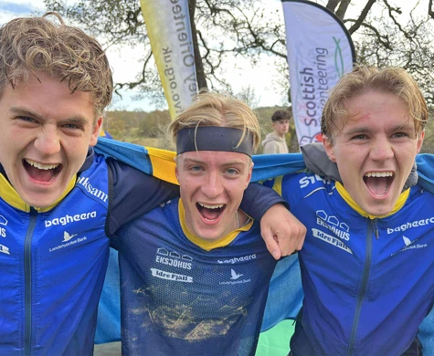 Stort segerjubel från Ludwig Rosén, Wilmer Selin och Hannes Mogensen.